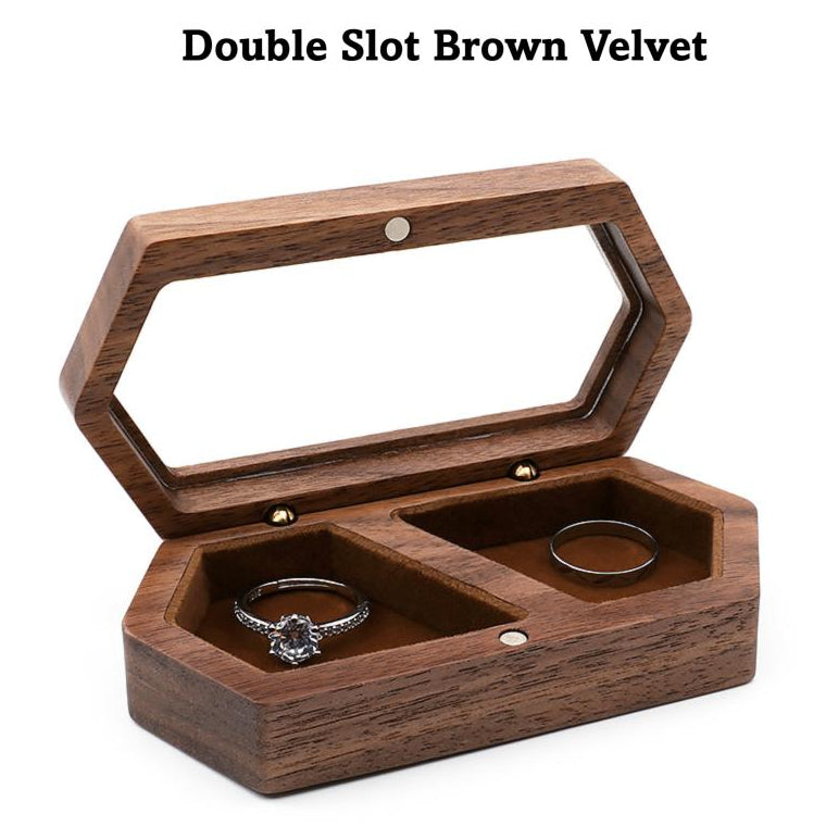 Handmade Wooden Double Slot Jewelry Box