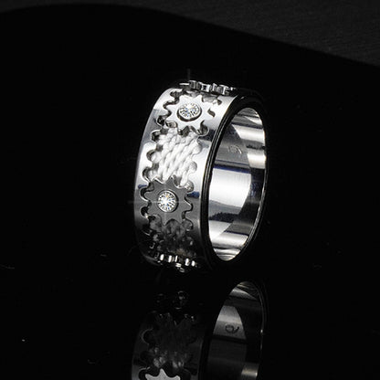 Less Diamonds Mechanical Ring