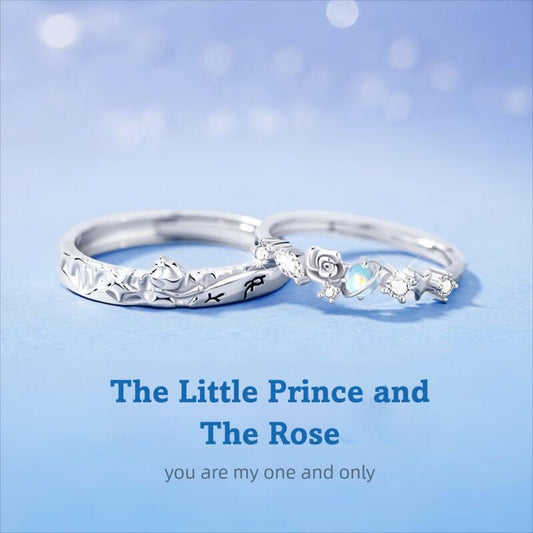 Little Prince and Rose Couple Rings
