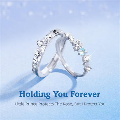 Little Prince and Rose Couple Rings