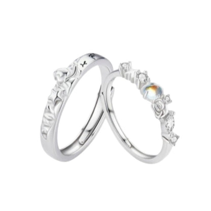 Little Prince and Rose Couple Rings