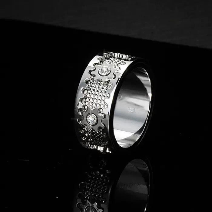 Less Diamonds Mechanical Ring