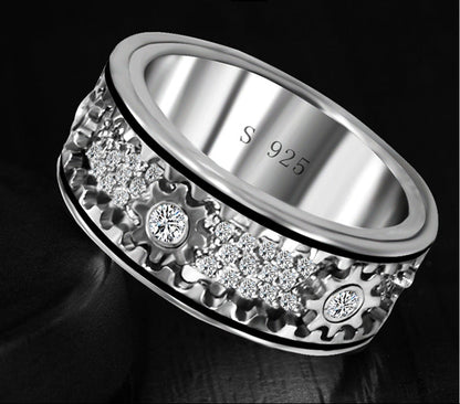 S925 Silver Rotating Starry Ring - Enhanced Edition