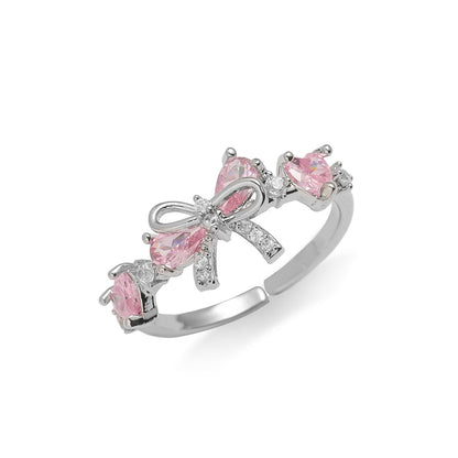 Cute Bow Bracelet, Ring, Necklace Set