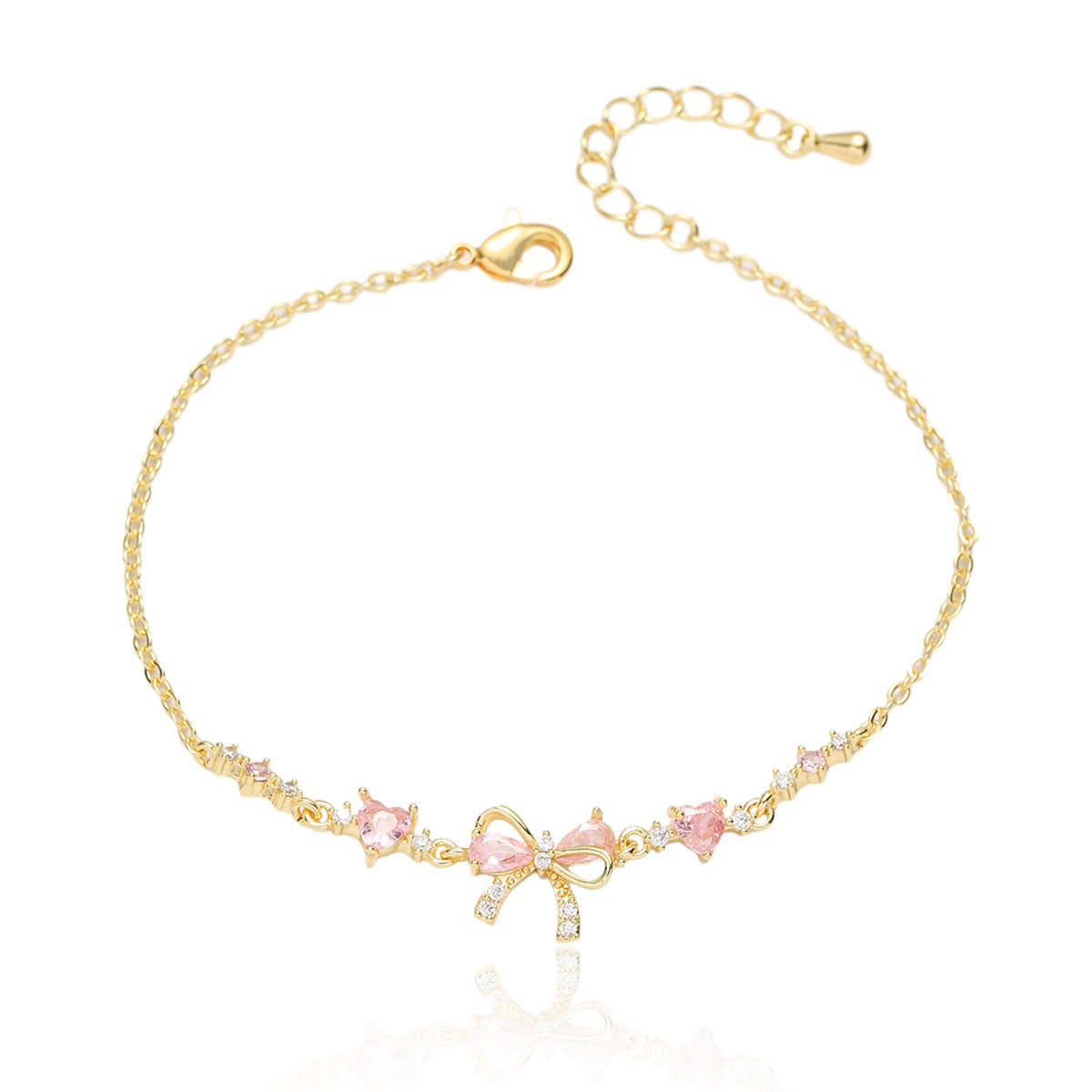 Cute Bow Bracelet, Ring, Necklace Set