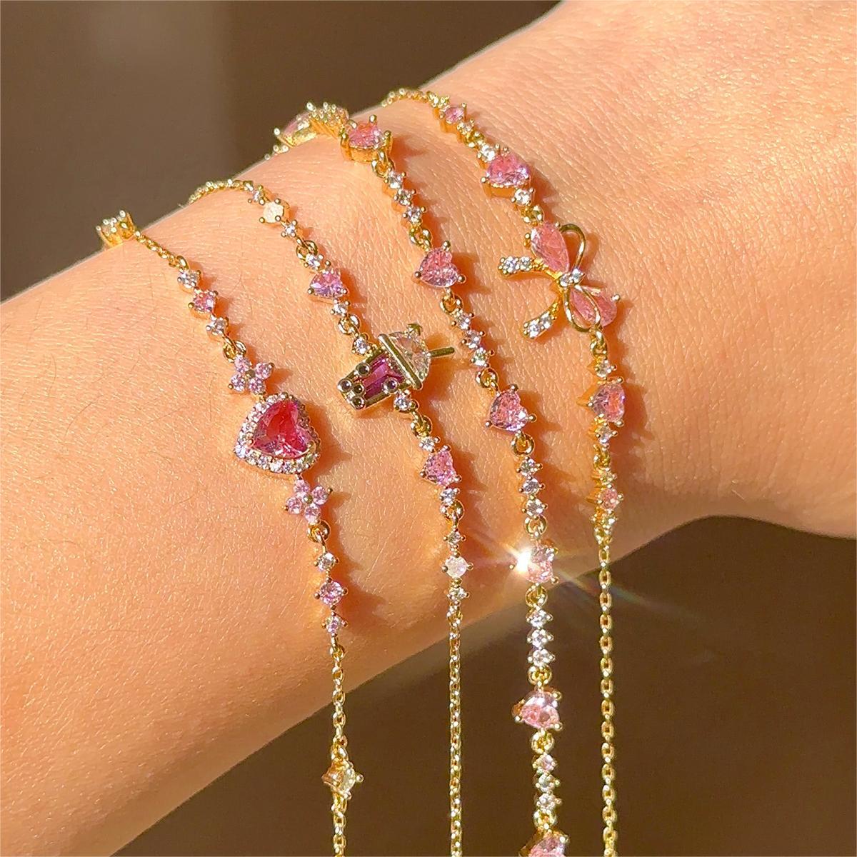 Cute Bow Bracelet, Ring, Necklace Set