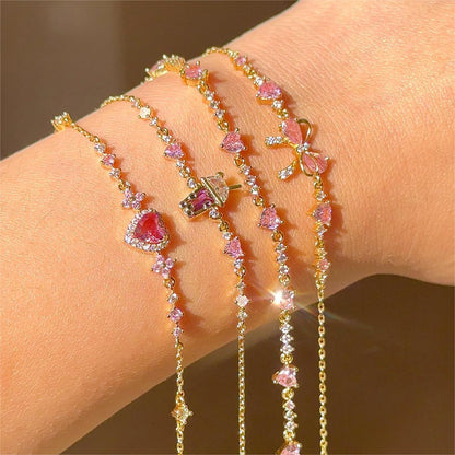 Cute Bow Bracelet, Ring, Necklace Set