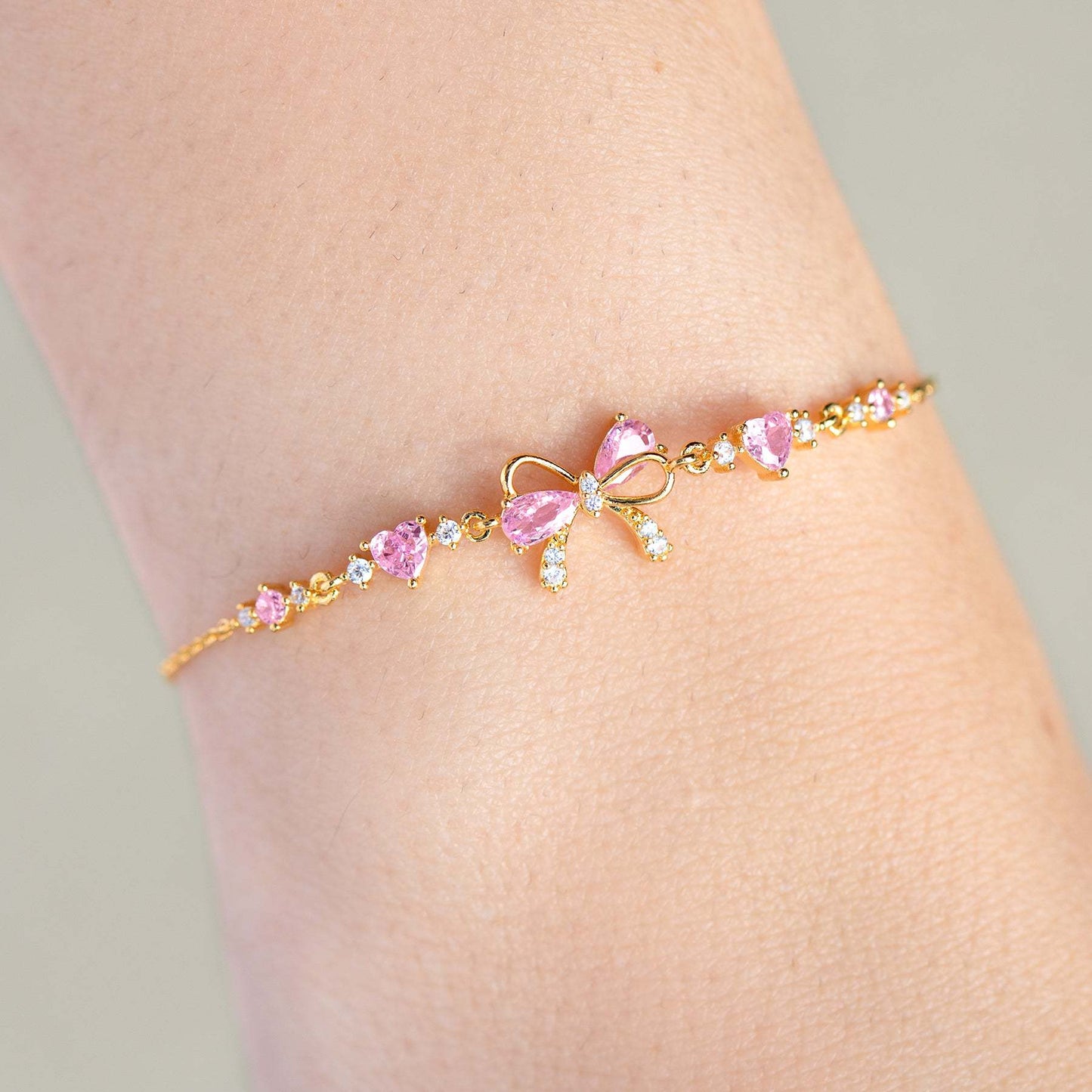 Cute Bow Bracelet, Ring, Necklace Set