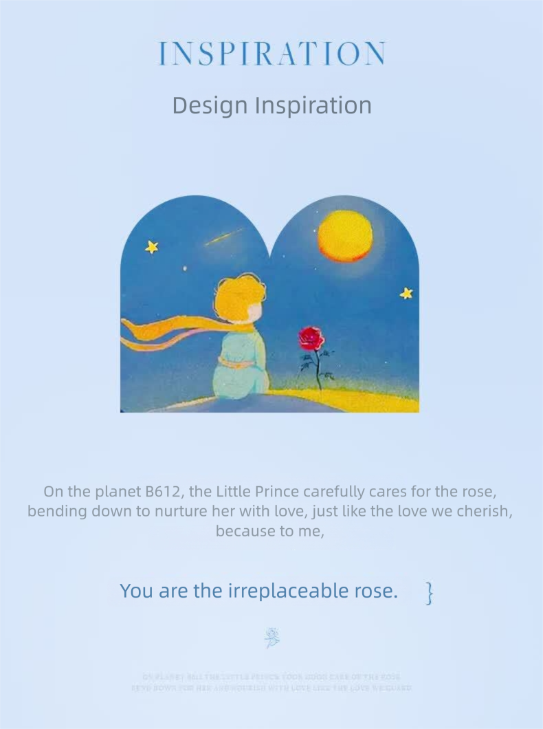 Little Prince and Rose Couple Rings